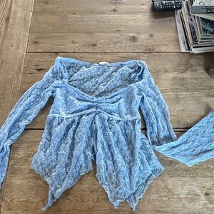 Kimchi Blue Light Blue Lace Top